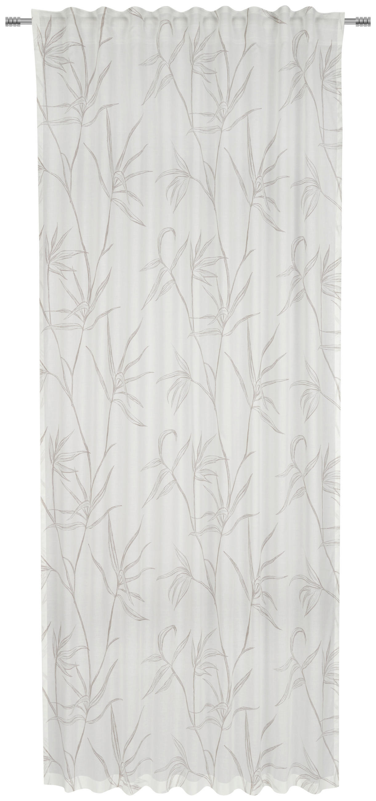 KONČANA ZAVESA  prosojno  140/255 cm   - srebrne barve/bela, Konvencionalno, tekstil (140/255cm) - Bio:Vio