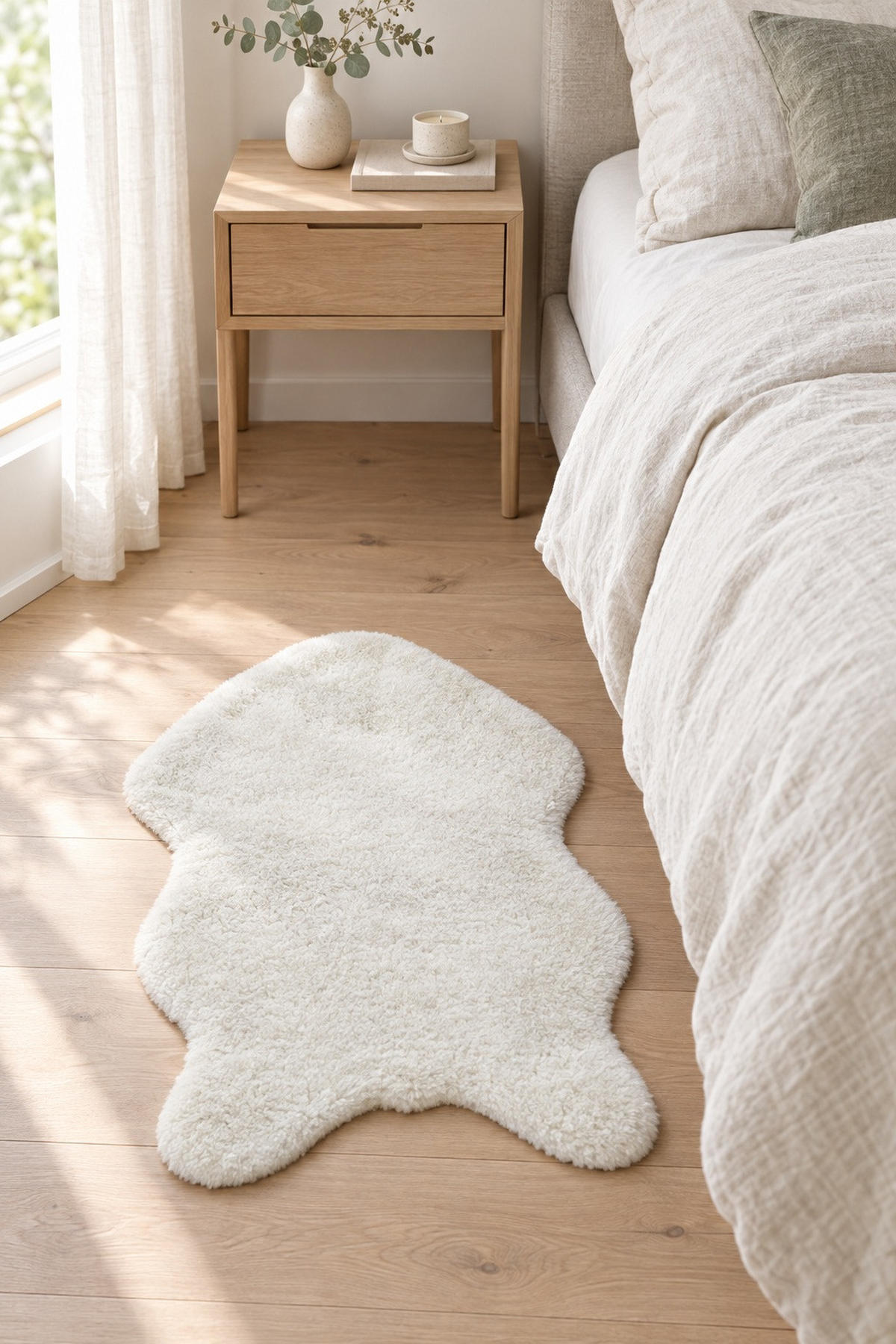 UMĚLÁ KOŽEŠINA, 60/90 cm, bílá - bílá, Konvenční, kožešina/textil (60/90cm) - Boxxx