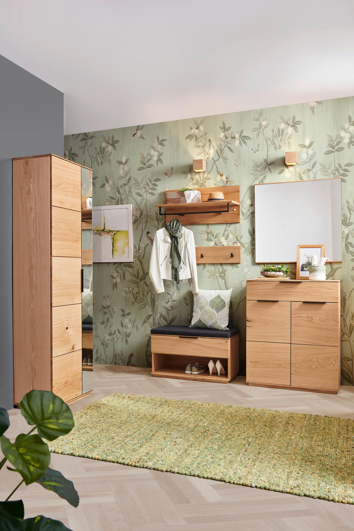 SCHUHSCHRANK  in 85/103/38 cm  - Eichefarben/Schwarz, Natur, Holz/Metall (85/103/38cm) - Linea Natura