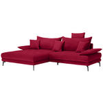 ECKSOFA in Flachgewebe Rot  - Rot/Schwarz, MODERN, Textil/Metall (173/297cm) - Carryhome