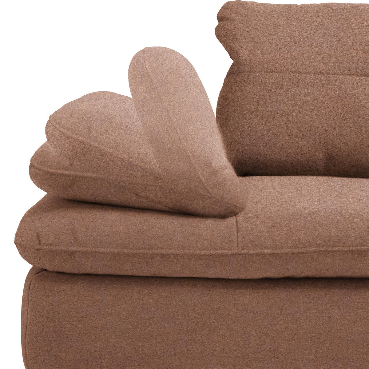 ECKSOFA in Flachgewebe Braun  - Schwarz/Braun, Design, Textil/Metall (344/271cm) - Chilliano