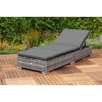 LEŽALNIK jeklo prašno lakirano siva  - siva, Moderno, kovina/umetna masa (195/26/73cm) - Gardenson