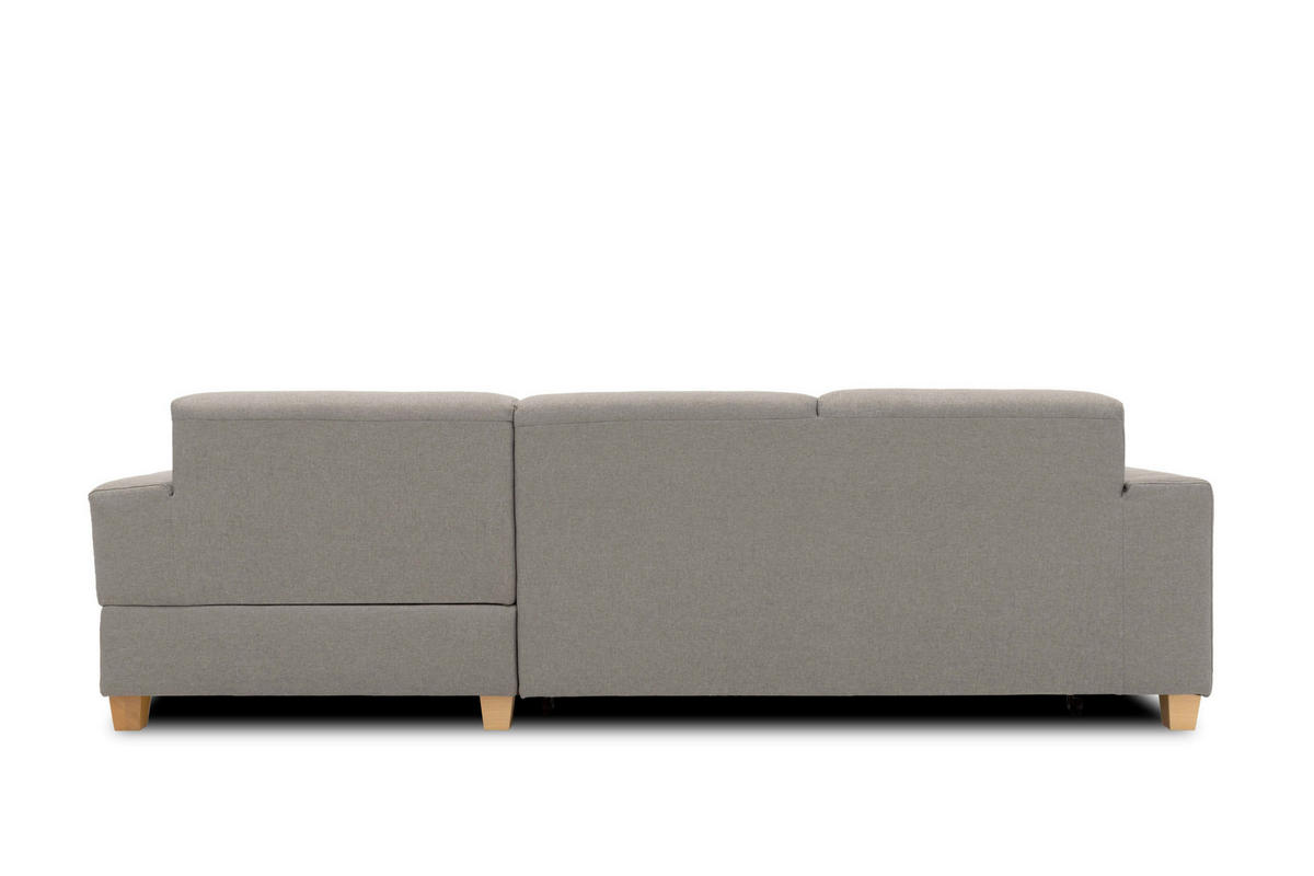 ECKSOFA SUGAR Silberfarben Webstoff  - Chromfarben/Silberfarben, Basics, Textil/Metall (266/162cm) - MID.YOU