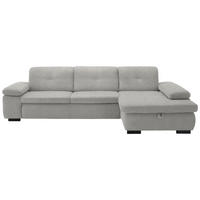 ECKSOFA in Flachgewebe Grau, Hellgrün  - Schwarz/Hellgrün, Design, Textil/Metall (297/174cm) - Beldomo Style