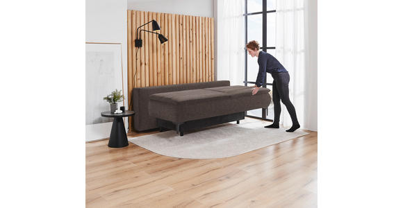 BOXSPRINGSOFA Flachgewebe Dunkelbraun - Dunkelbraun, KONVENTIONELL, Textil/Metall (204/93/100cm) - Novel