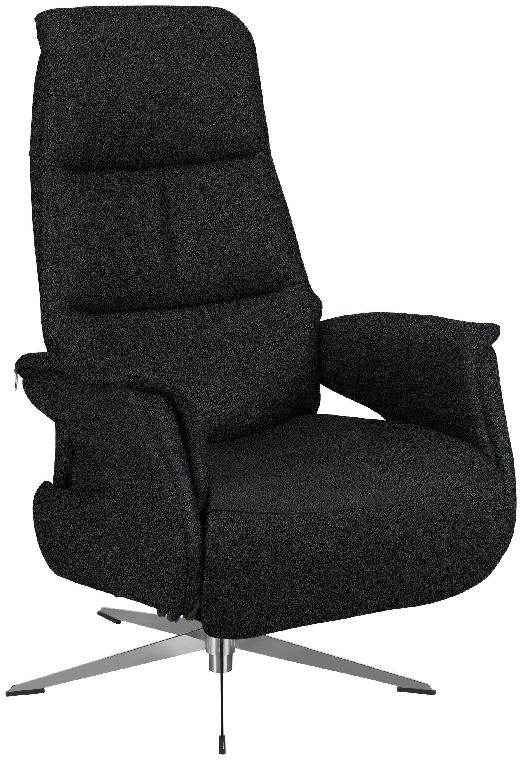 RELAXFÅTÖLJ i läder svart  - kromfärg/svart, Design, metall/läder (74/108/86cm) - Livetastic