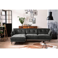 ECKSOFA Eckteil  JAPAN-REC.2S Anthrazit Samt  - Anthrazit, MODERN, Holz/Textil (269/155cm) - MID.YOU