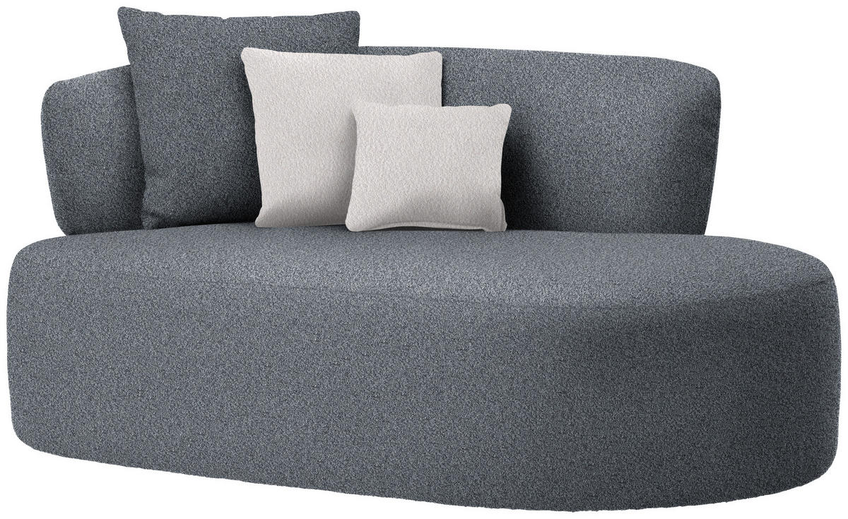 RÉCAMIERE in Bouclé Grau, Hellrosa  - Hellrosa/Schwarz, MODERN, Kunststoff/Textil (166/86/105cm) - Hom`in