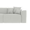 ECKSOFA in Velours Hellgrau  - Chromfarben/Hellgrau, KONVENTIONELL, Kunststoff/Textil (195/293cm) - Carryhome