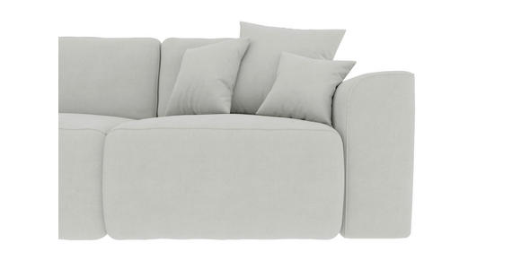 ECKSOFA in Velours Hellgrau  - Chromfarben/Hellgrau, KONVENTIONELL, Kunststoff/Textil (195/293cm) - Carryhome