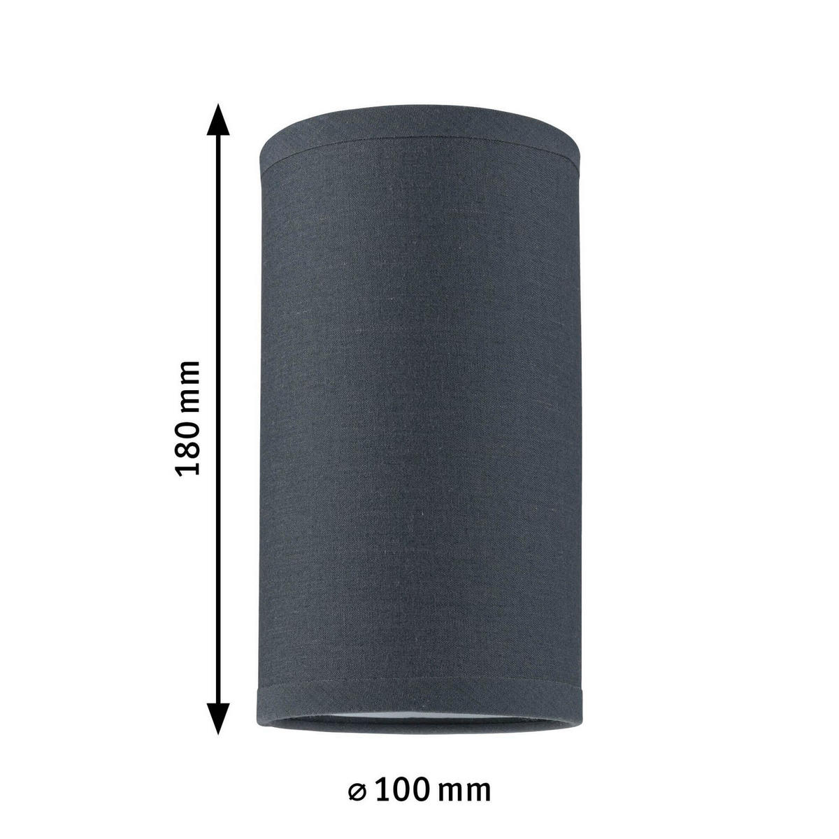SCHIENENSYSTEM-LEUCHTENSCHIRM - Anthrazit, Basics, Textil (10/18cm) - Paulmann