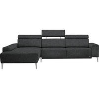 ECKSOFA  in Mikrovelours Anthrazit  205/288 cm  - Anthrazit/Alufarben, Design, Textil (205/288cm) - Sedda