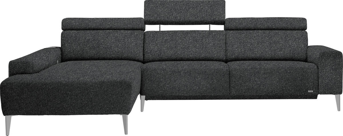 ECKSOFA  in Mikrovelours Anthrazit  205/288 cm  - Anthrazit/Alufarben, Design, Textil (205/288cm) - Sedda