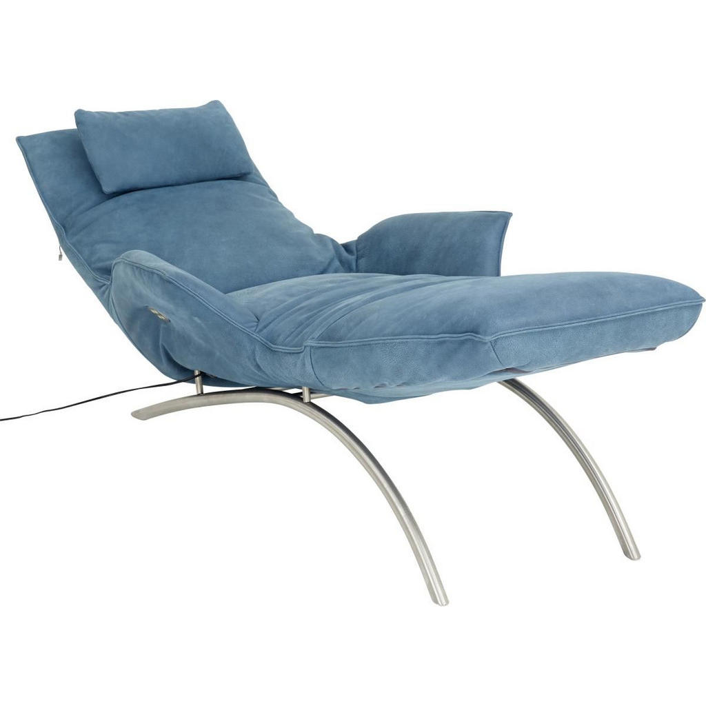 Thumbnail - Koinor Relaxliege, Türkis, Leder, Echtleder, Anilinleder, Büffelleder, 1-Sitzer, 78x47x152 cm, Goldenes M, Made in Germa...
