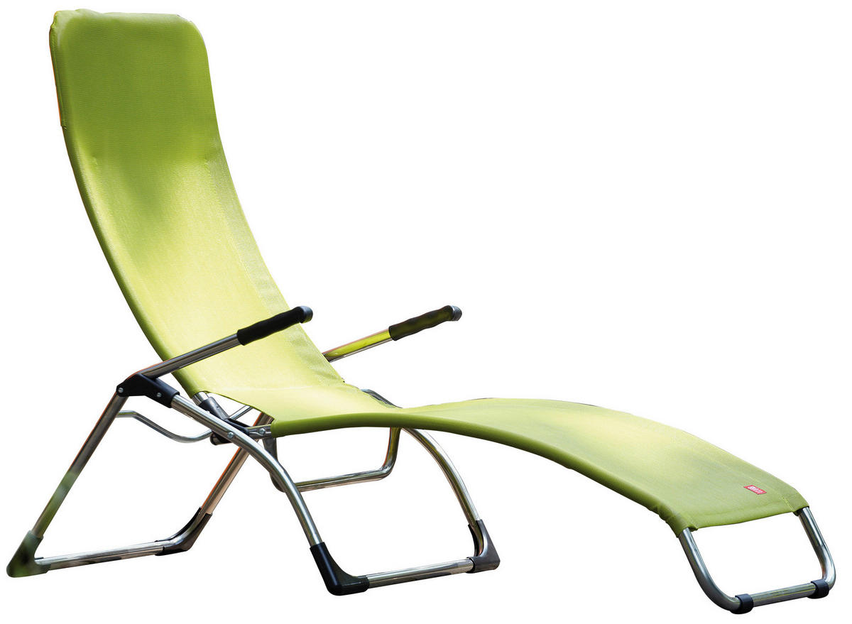 BÄDERLIEGE 63/107/142 cm  - Alufarben/Hellgrün, Design, Textil/Metall (63/107/142cm) - FIAM