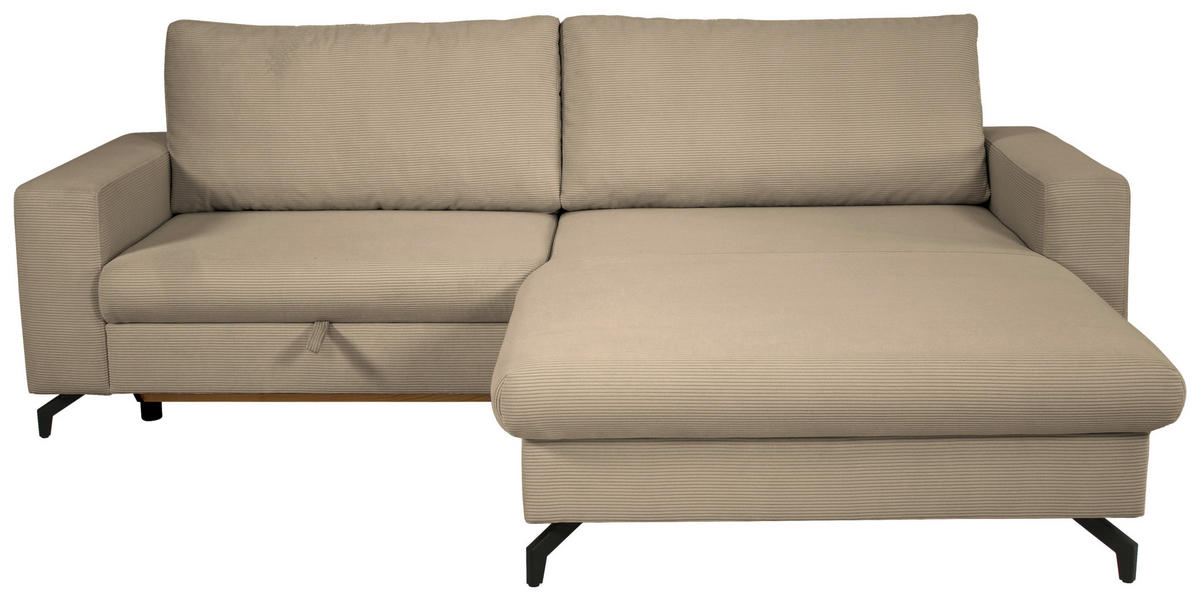 ECKSOFA CLARA Beige Rückenkissen, Bettkasten, Liegefläche im Originalstoff  - Beige, MODERN, Textil (240/177cm) - P & B