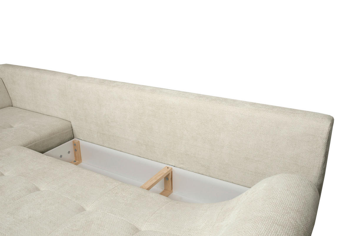ECKSOFA Perlmutt Struktur  - Perlmutt/Schwarz, KONVENTIONELL, Textil/Metall (194/274cm) - Carryhome