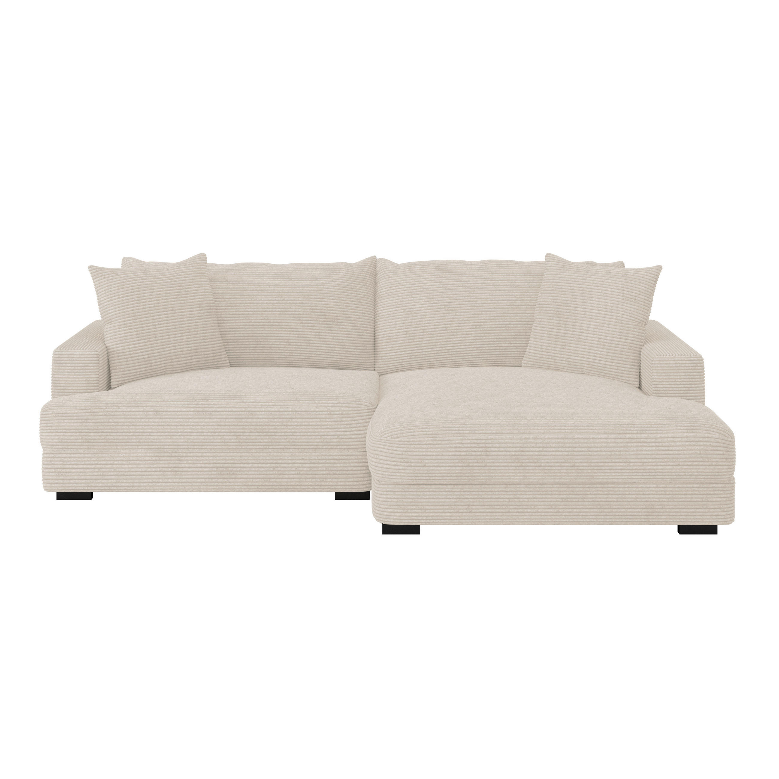 ECKSOFA Beige Cord  - Beige/Schwarz, MODERN, Textil (265/180cm) - P & B