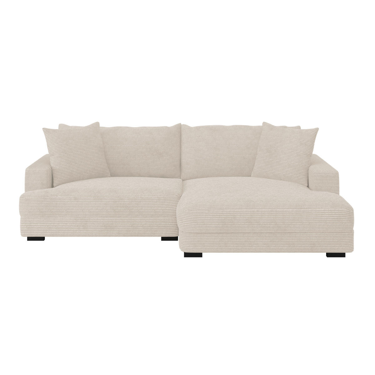 ECKSOFA Beige Cord  - Beige/Schwarz, MODERN, Textil (265/180cm) - P & B