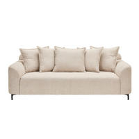 3-SITZER-SOFA Chenille Beige  - Beige/Schwarz, KONVENTIONELL, Textil/Metall (228/84/99cm) - Carryhome