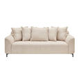 3-SITZER-SOFA  in Chenille Beige  - Beige/Schwarz, KONVENTIONELL, Textil/Metall (228/84/99cm) - Carryhome