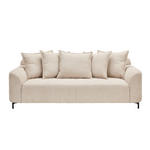 3-SITZER-SOFA  in Chenille Beige  - Beige/Schwarz, KONVENTIONELL, Textil/Metall (228/84/99cm) - Carryhome