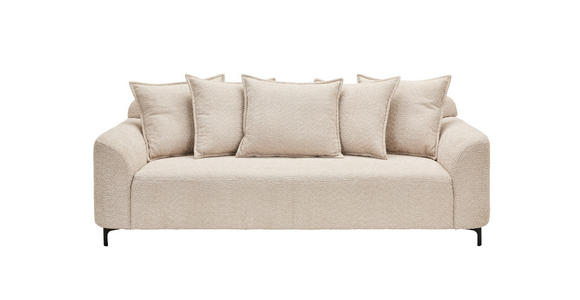 3-SITZER-SOFA  in Chenille Beige  - Beige/Schwarz, KONVENTIONELL, Textil/Metall (228/84/99cm) - Carryhome