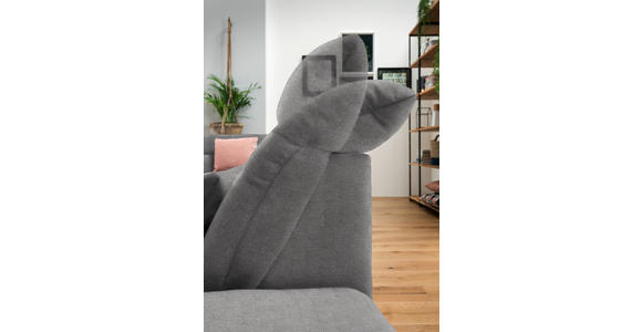 WOHNLANDSCHAFT in Mikrofaser Grau - Chromfarben/Grau, Design, Kunststoff/Textil (211/350/204cm) - Xora