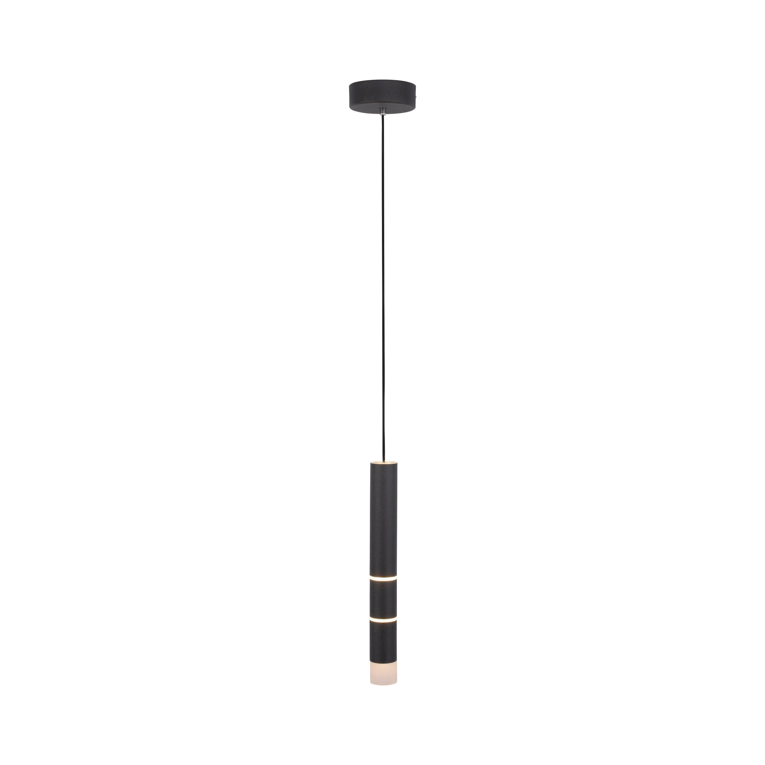 ZÁVĚSNÉ LED SVÍTIDLO, 12/12/120 cm  - černá, Design, kov/plast (12/12/120cm)