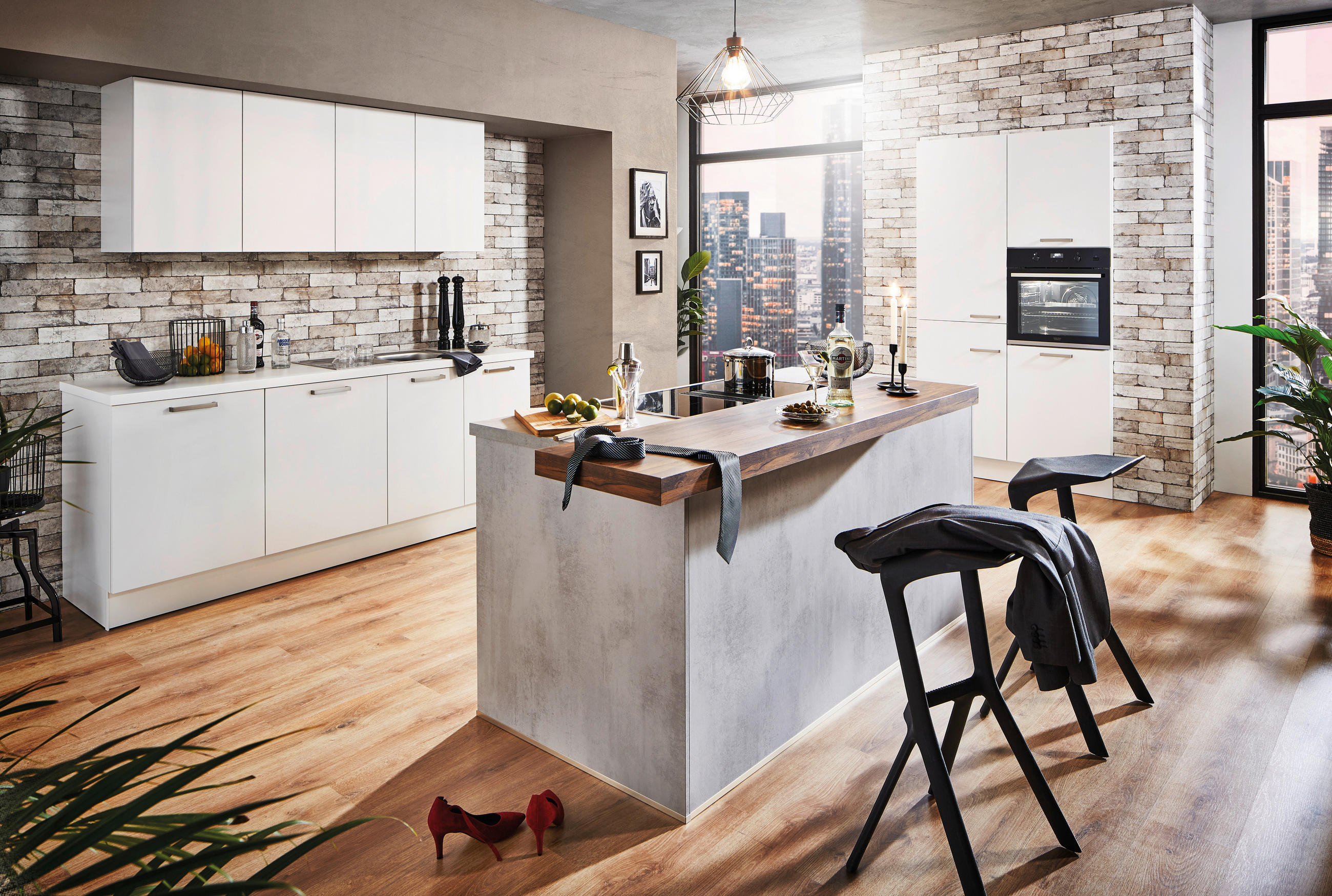 EINBAUKÜCHE Salena  - Design, Holzwerkstoff - Novel