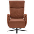 RELAXSESSEL in Leder Cognac  - Cognac/Schwarz, Design, Leder/Metall (70/117/85cm) - Dieter Knoll