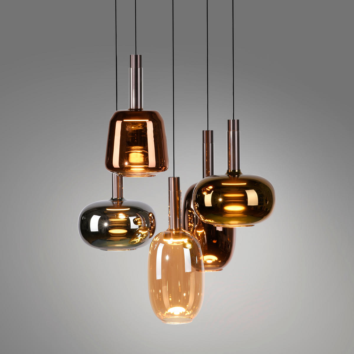 VISIACE LED SVIETIDLO - tmavý dub, Design, kov/plast (55/55/200cm)