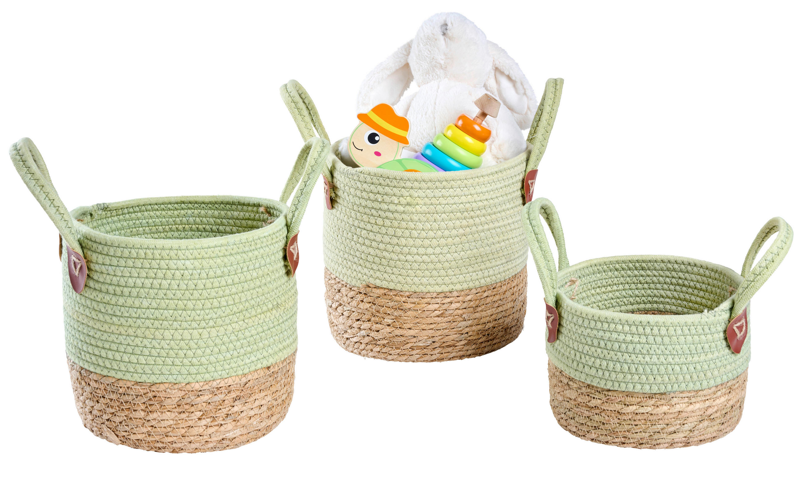 REGALKORB  30/35 cm - Naturfarben/Grün, Natur, Naturmaterialien/Textil (30/35cm) - Ambia Home