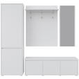 GARDEROBENSCHRANK 60/195/33,8 cm  - Silberfarben/Weiß, KONVENTIONELL, Holzwerkstoff (60/195/33,8cm) - Xora