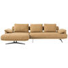 ECKSOFA  in Chenille Honig  168/334 cm  - Schwarz/Honig, Design, Textil/Metall (168/334cm) - Dieter Knoll