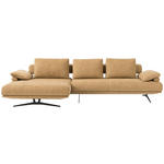ECKSOFA  in Chenille Honig  168/334 cm  - Schwarz/Honig, Design, Textil/Metall (168/334cm) - Dieter Knoll