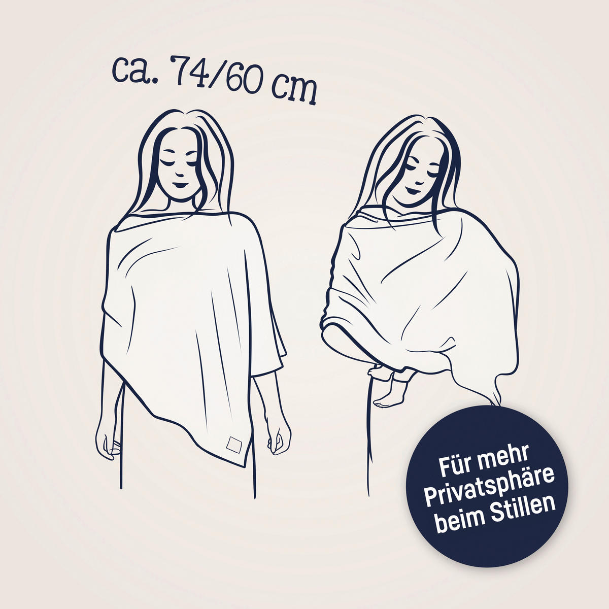 PONCHO 74/60 cm    - Sandfarben, Basics, Textil (74/60cm) - Zöllner