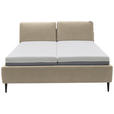 POLSTERBETT Matratze, Lattenrost Beige 160/200 cm  - Hellbraun/Anthrazit, Design, Holz/Textil (160/200cm) - Johann Jakob
