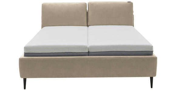 POLSTERBETT Matratze, Lattenrost Beige 180/200 cm - Hellbraun/Anthrazit, Design, Holz/Textil (180/200cm) - Johann Jakob