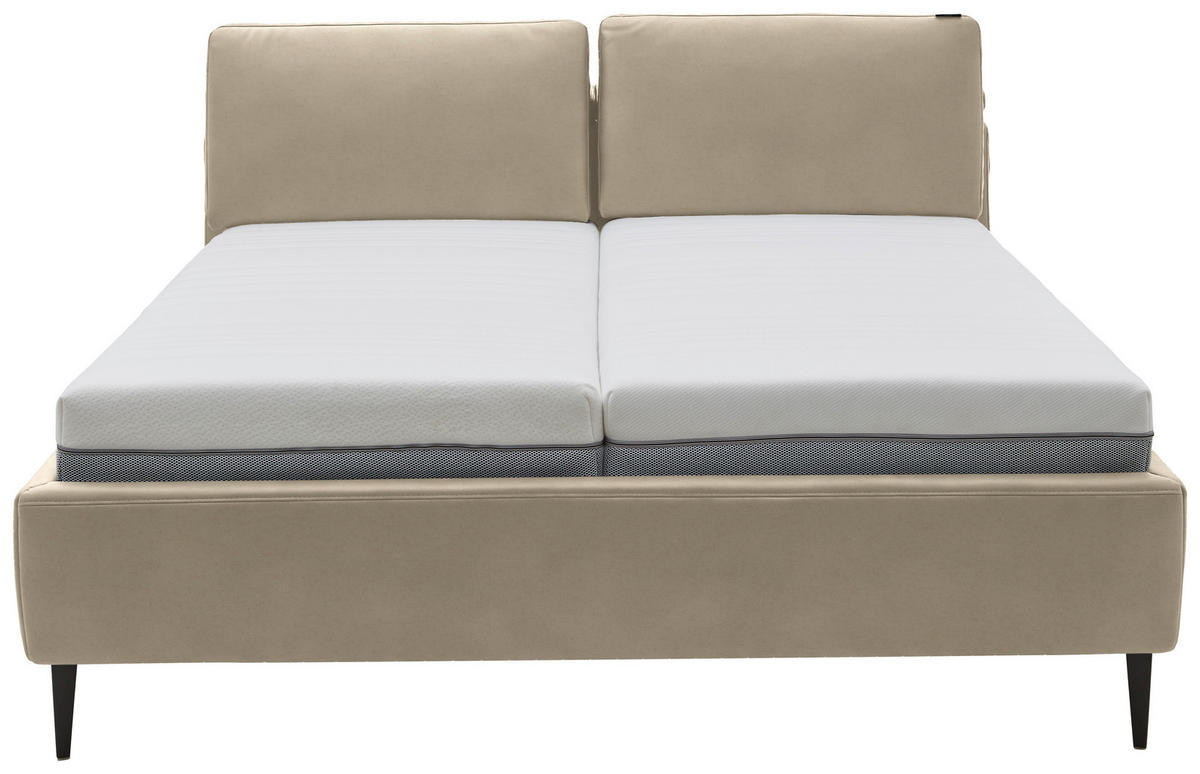 POLSTERBETT 180/200 cm  in Beige  - Hellbraun/Anthrazit, Design, Holz/Textil (180/200cm) - Johann Jakob