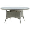 GARTENTISCH 150/150/74 cm Metall, Kunststoff, Glas rund  - Grau, KONVENTIONELL, Glas/Kunststoff (150/150/74cm) - Gardenson