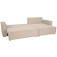 ECKSOFA inkl. Funktionen Beige Cord  - Beige/Schwarz, Design, Textil (267/141cm) - Xora