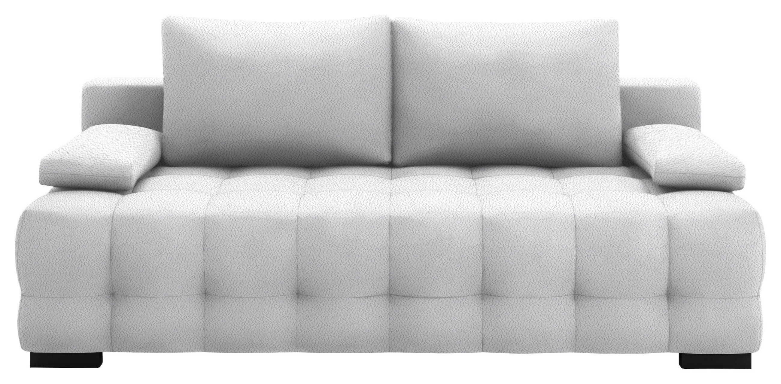 SCHLAFSOFA in Chenille, Plüsch Hellgrau  - Hellgrau/Schwarz, KONVENTIONELL, Kunststoff/Textil (209/96/100cm) - Stylife