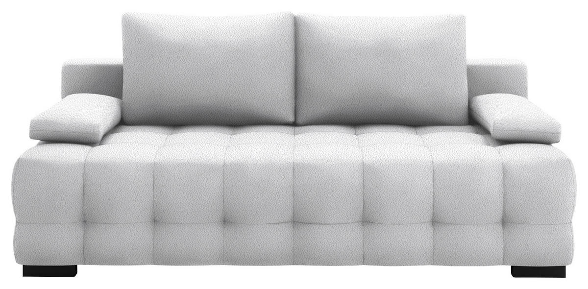 SCHLAFSOFA in Chenille, Plüsch Hellgrau  - Hellgrau/Schwarz, KONVENTIONELL, Kunststoff/Textil (209/96/100cm) - Stylife