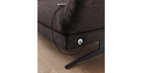 ECKSOFA Mokka Flachgewebe  - Schwarz/Mokka, Design, Textil/Metall (176-217/279-327cm) - Dieter Knoll