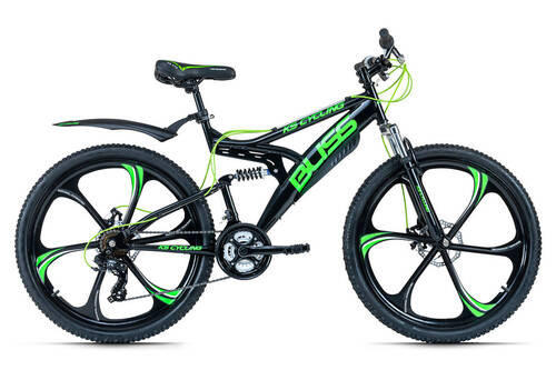 MOUNTAINBIKE 26 Zoll  - Schwarz/Grün, Basics, Metall (180/100/70cm) - Atrigo