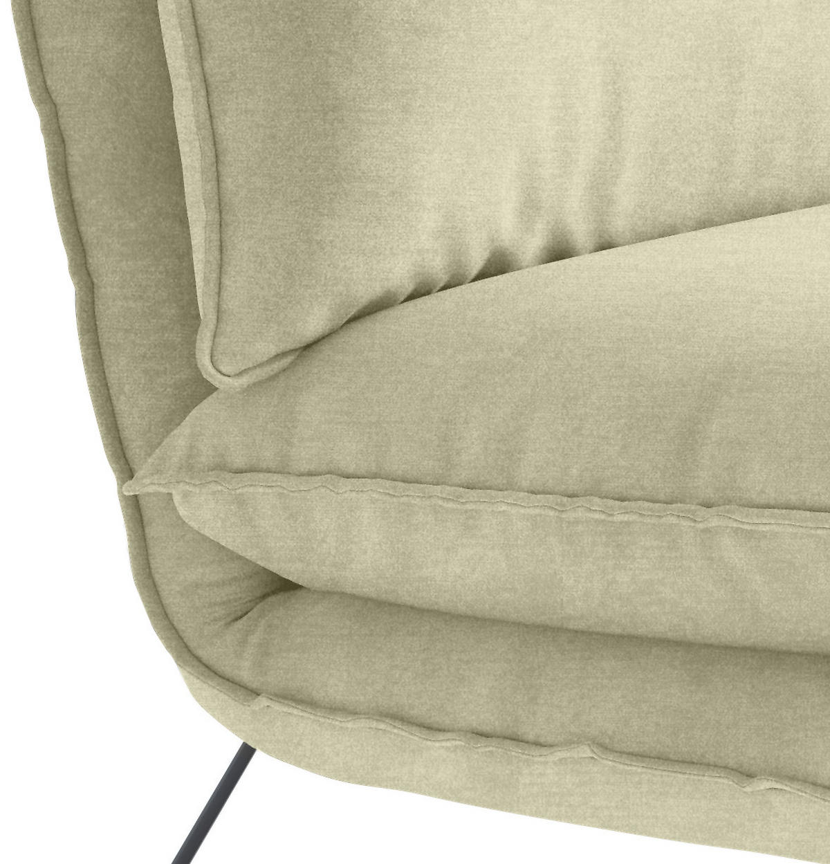 SESSEL in Velours Beige  - Beige/Schwarz, Design, Textil/Metall (72/84/90cm) - Hom`in