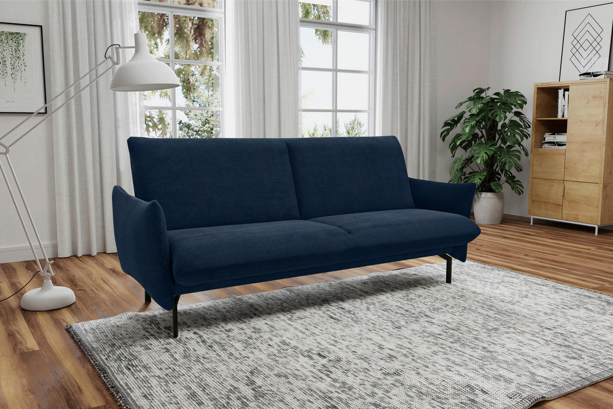 SCHLAFSOFA in Mikrofaser Blau  - Blau/Schwarz, Design, Textil/Metall (234/102/95cm) - MID.YOU