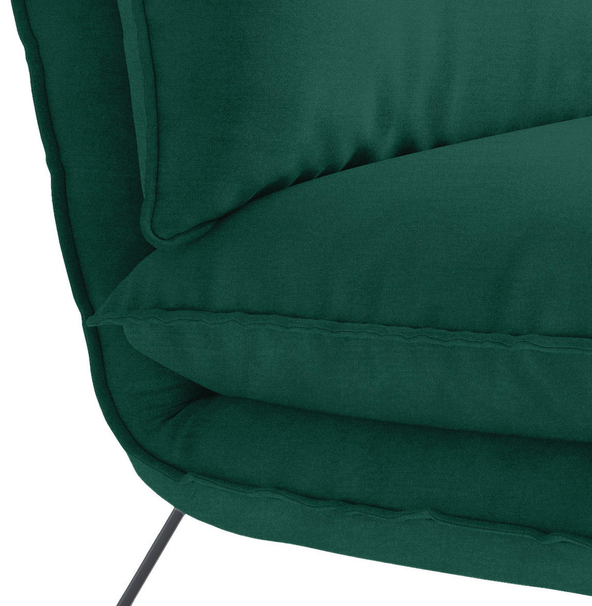 SESSEL in Velours Grün  - Schwarz/Grün, Design, Textil/Metall (72/84/90cm) - Hom`in