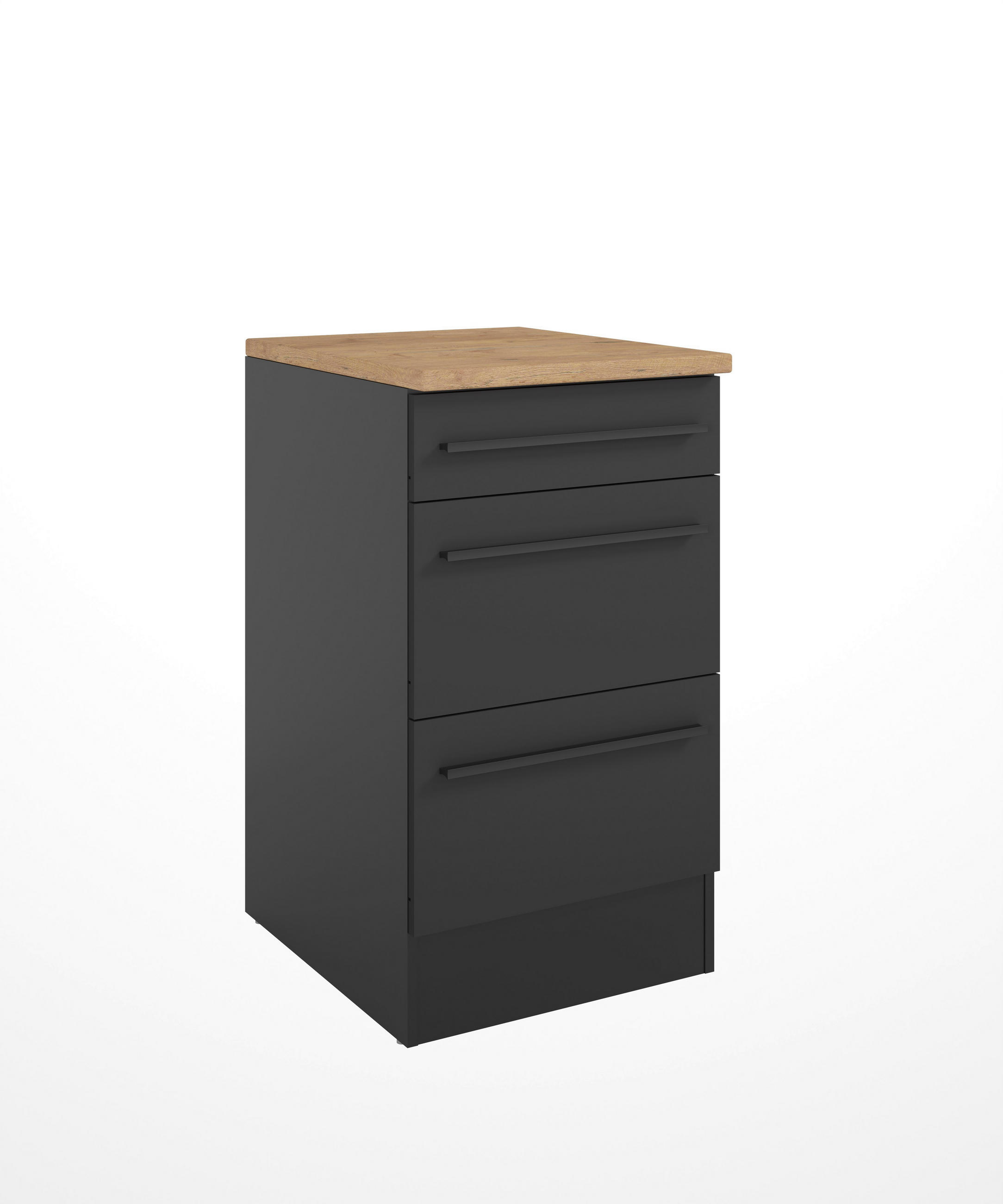 LADIČAR    - boje hrasta/crna, Design, drvni materijal/plastika (50/90/60cm) - P & B